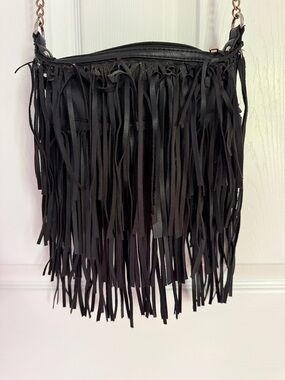 Black Fringe Crossbody Bag